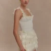 Margaret Lace Ruffle Mini Skort – Cream Margaret Lace Ruffle Mini Skort – Cream