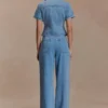 Marge Fitted Denim Short Sleeve Top – Classic Blue Marge Fitted Denim Short Sleeve Top – Classic Blue