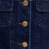 Marge Fitted Denim Short Sleeve Top – Indigo Blue