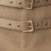 Marielle Double Belt Mini Skirt – Taupe Marielle Double Belt Mini Skirt – Taupe