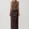Marina Halter Top With Hardware – Cacao Brown Marina Halter Top With Hardware – Cacao Brown
