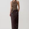 Marina Halter Top With Hardware – Cacao Brown Marina Halter Top With Hardware – Cacao Brown
