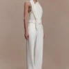 Marina Halter Top With Hardware – Ivory Marina Halter Top With Hardware – Ivory