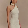 Mariposa Slinky Halter Mini Dress – Ivory Mariposa Slinky Halter Mini Dress – Ivory