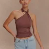 Mariposa Slinky Halter Top – Chocolate