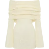 Marisol Off Shoulder Boucle Mini Dress – Ivory Marisol Off Shoulder Boucle Mini Dress – Ivory