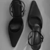 Marley Satin Pointed Heel – Black Marley Satin Pointed Heel – Black
