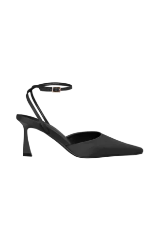 Marley Satin Pointed Heel – Black