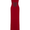 Marlon Crepe And Mesh Maxi Dress – Cherry Red Marlon Crepe And Mesh Maxi Dress – Cherry Red