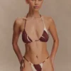 Marquise Bikini Top – Chocolate Deco Fleur Print Marquise Bikini Top – Chocolate Deco Fleur Print