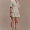 Martine Pleated Linen Short – Natural Martine Pleated Linen Short – Natural