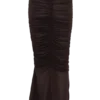 Matilda Ruched Mesh Maxi Skirt – Chocolate