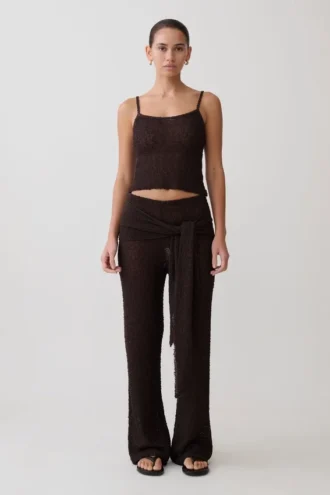 Mattais Boucle Knit Pants – Dark Chocolate Mattais Boucle Knit Pants – Dark Chocolate