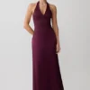 Maura Taffeta And Satin Maxi Dress – Wine