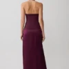 Maura Taffeta And Satin Maxi Dress – Wine
