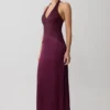 Maura Taffeta And Satin Maxi Dress – Wine