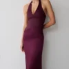Maura Taffeta And Satin Maxi Dress – Wine