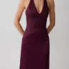 Maura Taffeta And Satin Maxi Dress – Wine