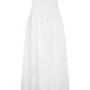 Maureen Broderie Strapless Maxi Dress – White