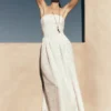 Maureen Broderie Strapless Maxi Dress – White