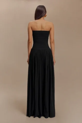 maureen cotton shirring maxi dress black 2 330x495 - Maureen Cotton Shirring Maxi Dress - Black