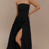 Maureen Cotton Shirring Maxi Dress – Black Maureen Cotton Shirring Maxi Dress – Black