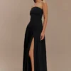 Maureen Cotton Shirring Maxi Dress – Black Maureen Cotton Shirring Maxi Dress – Black