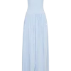 Maureen Cotton Shirring Maxi Dress – Powder Blue Maureen Cotton Shirring Maxi Dress – Powder Blue
