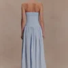 Maureen Cotton Shirring Maxi Dress – Powder Blue Maureen Cotton Shirring Maxi Dress – Powder Blue