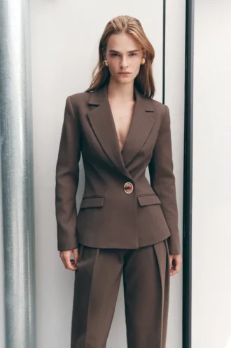 Max Cinched Waist Blazer – Chocolate Max Cinched Waist Blazer – Chocolate