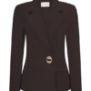 Max Cinched Waist Blazer – Chocolate Max Cinched Waist Blazer – Chocolate