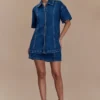Maya Oversized Denim Shirt – Dark Blue Maya Oversized Denim Shirt – Dark Blue