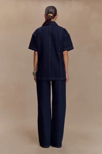 Maya Oversized Denim Shirt – Indigo Blue Maya Oversized Denim Shirt – Indigo Blue