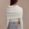 Mazie Asymetrical Cashmere Blend Long Sleeve Knit Top – Ivory Mazie Asymetrical Cashmere Blend Long Sleeve Knit Top – Ivory