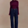 Mazie Asymetrical Cashmere Blend Long Sleeve Knit Top – Plum Mazie Asymetrical Cashmere Blend Long Sleeve Knit Top – Plum