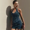 Meadow Denim Corset Halter Top – Dark Blue Meadow Denim Corset Halter Top – Dark Blue