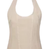 Meadow Denim Corset Halter Top – Stone Wash