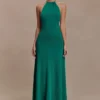 Meg Halter Tassel Maxi Dress – Emerald Meg Halter Tassel Maxi Dress – Emerald