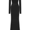 Megan Slinky And Mesh Maxi Dress – Black