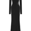 Megan Slinky And Mesh Maxi Dress – Black