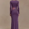 Megan Slinky And Mesh Maxi Dress – Purple Megan Slinky And Mesh Maxi Dress – Purple