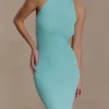 Melodie Halter Knit Maxi Dress – Cyan Blue Melodie Halter Knit Maxi Dress – Cyan Blue