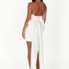 Meredith Strapless Bow Mini Dress – White Meredith Strapless Bow Mini Dress – White