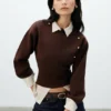 Mertyle Aysmetrical Knit Jumper – Deep Chocolate Mertyle Aysmetrical Knit Jumper – Deep Chocolate
