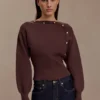Mertyle Aysmetrical Knit Jumper – Deep Chocolate Mertyle Aysmetrical Knit Jumper – Deep Chocolate