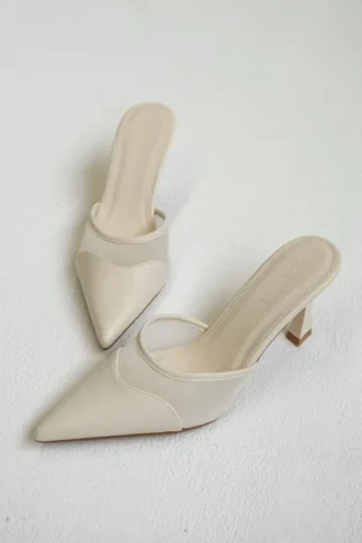 Micah Mesh Pointed Heel – Ivory