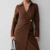 Mikaila Asymmetric Shirt Dress – Dark Chocolate Mikaila Asymmetric Shirt Dress – Dark Chocolate