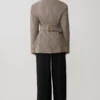 Mila Shaped Blazer – Tan Check