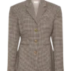 Mila Shaped Blazer – Tan Check