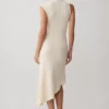 Milasandra Pleated Knit Dress – Ivory Milasandra Pleated Knit Dress – Ivory